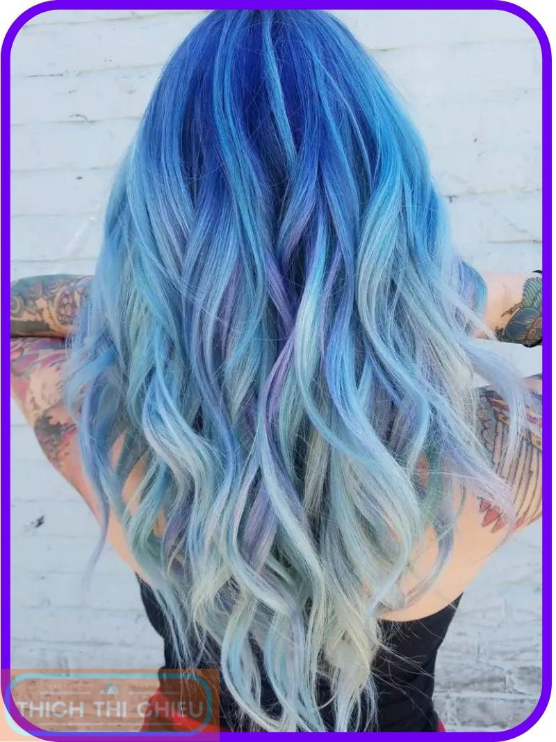 Pastel blue hair color
