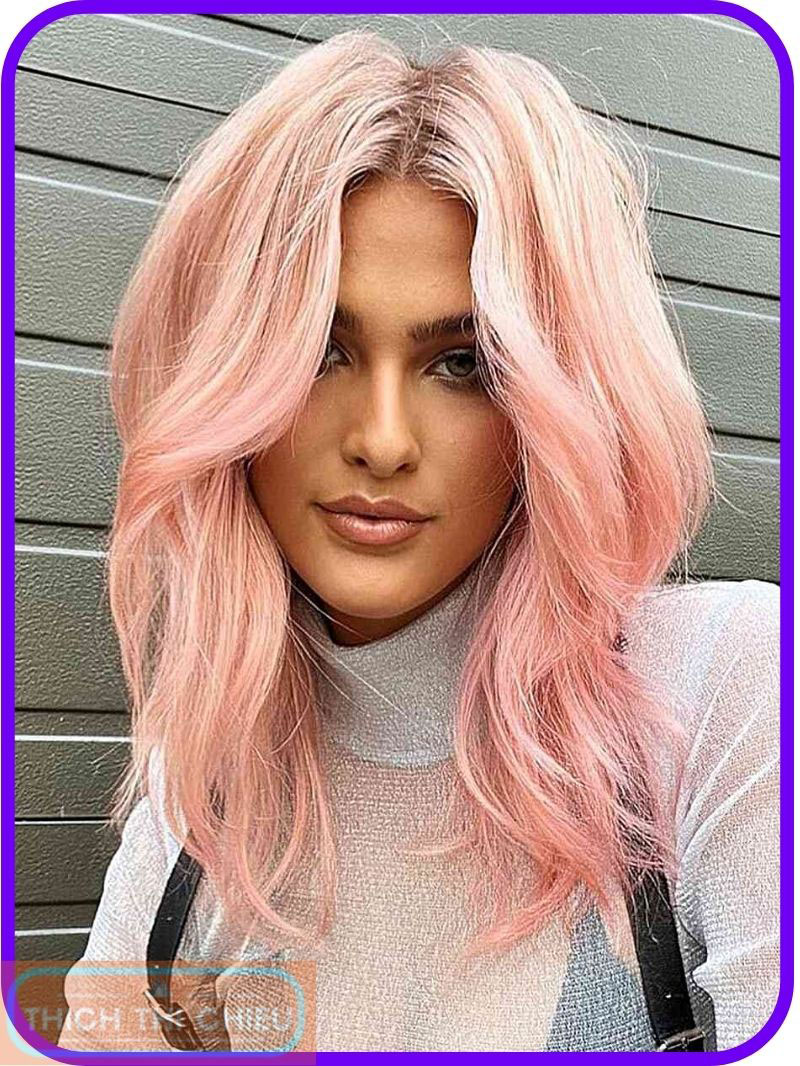 Pastel pink hair color