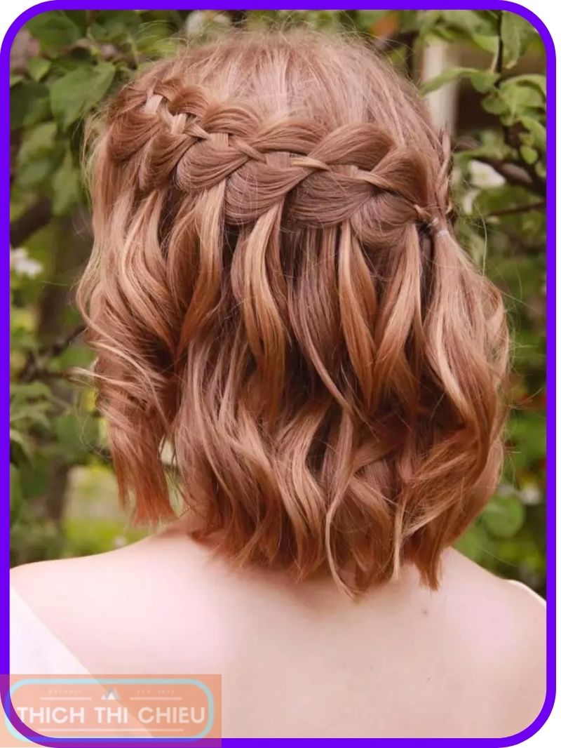 braided half-up, half-down hairstyle