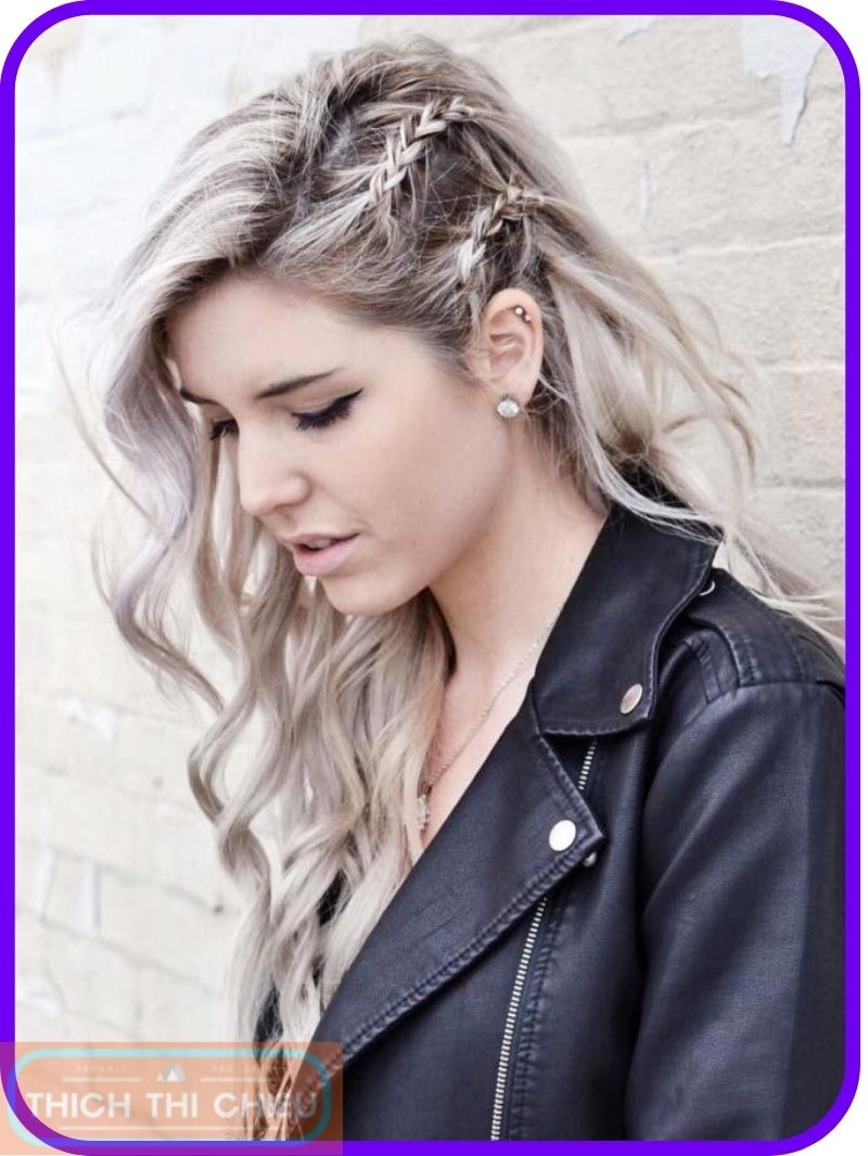 Side braid hairstyle for square faces