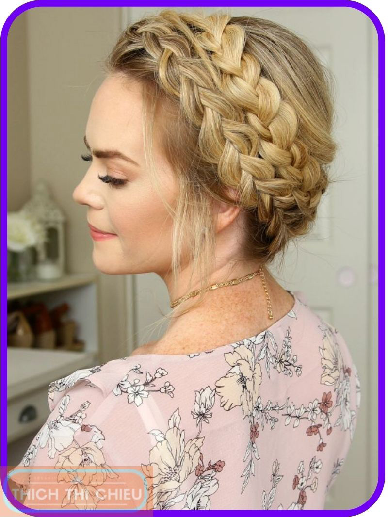 Milkmaid braid ponytail