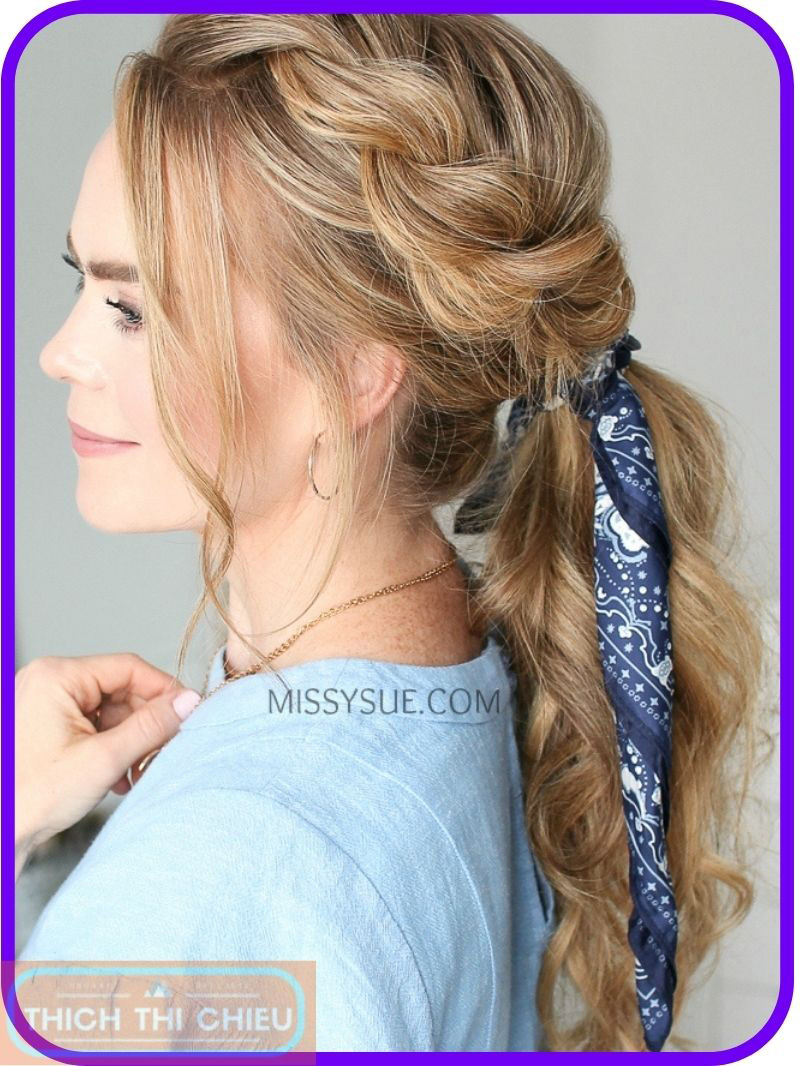 Twisted ponytail with a braid